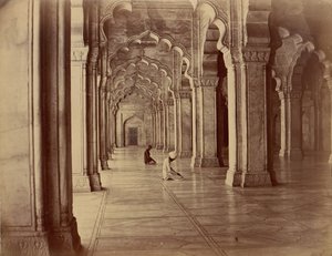 Moti Masjid: Perlemoskeen i det indre af Fort Agra, 1860
