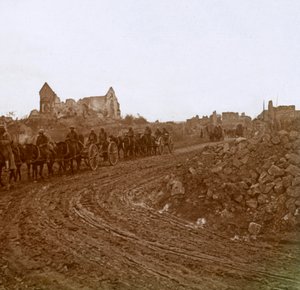 Beredne soldater, Somme, Nordfrankrig, c1914-c1918 af Unbekannt