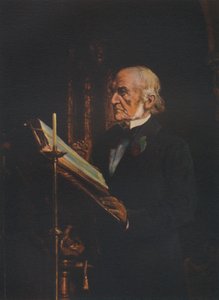 Gladstone læste lektionen i Hawarden Church, ca. 1890