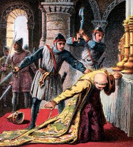 Mordet på Thomas A Becket, 1170, c1850 af Unbekannt