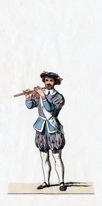 Musiker, kostumedesign til Shakespeares skuespil, Henry VIII, 1800-tallet af Unbekannt