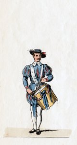 Musiker, kostumedesign til Shakespeares skuespil, Henry VIII, 1800-tallet af Unbekannt
