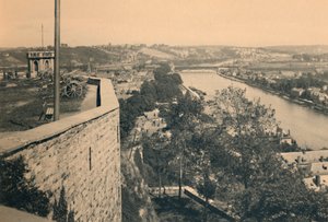 Namur. Tourelle des Guetteurs og sammenløbet af Sambre og Meuse, c1900 af Unbekannt