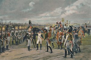 Napoleon dekorerer den russiske grenader i Tilsitt, 1807, 1896 af Unbekannt