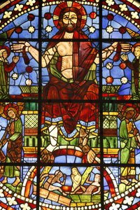 Nationalmuseet for franske monumenter. Gammel kirke af Cordeliers, Chateauroux. Glasmosaikvindue af den sidste dom, Paris, Frankrig af Unbekannt