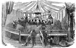 Naturforskere, der spiser inde i en model af en dinosaur, Crystal Palace, Sydenham, nytårsaften, 1853 af Unbekannt
