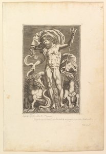 Neptun mellem to havheste, ca. 1560-80. af Unbekannt