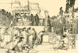 Neros fakler - afbrænding af kristne i Rom, 1890. af Unbekannt