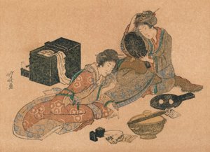 Nytårskort eller Surimono, c1890 af Unbekannt