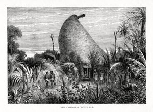 New Caledonian Native Hut, sydvestlige Stillehav, 1877 af Unbekannt