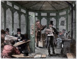 Newley opførte husly og forfriskningshus for førerhusmænd, c1820-1870 af Unbekannt