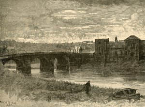 Newport Bridge and Castle, 1898. af Unbekannt
