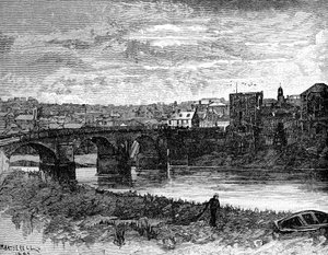 Newport Slot og bro, Newport, Wales, 1900 af Unbekannt