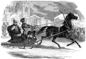 Nicholas I 1796-1855, kejser af Rusland, i hans droshky, St. Petersborg, 1853 af Unbekannt