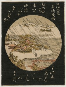 Night Rain on the Karasaki Pine fra serien Eight Views of Omi Province, 1770