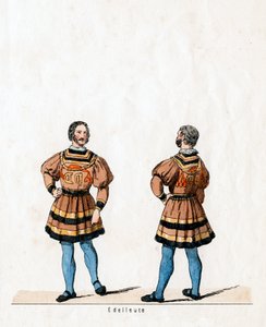 Adelsmand, kostumedesign til Shakespeares skuespil, Henry VIII, 1800-tallet af Unbekannt