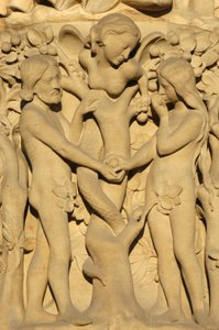 Notre Dame de Paris katedralskulptur: Adam og Eva, Paris, Frankrig af Unbekannt