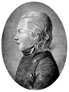 Novalis Friedrich von Hardenberg, tysk romantisk digter og romanforfatter, c1800 af Unbekannt