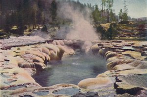 Aflang Geyser, Yellowstone Park, 1916 af Unbekannt