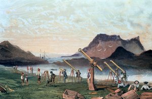 Observerer en total solformørkelse, 1851 1857 af Unbekannt