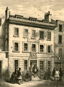 Gammelt hus, der stadig står i Bolt Court, 1897. af Unbekannt