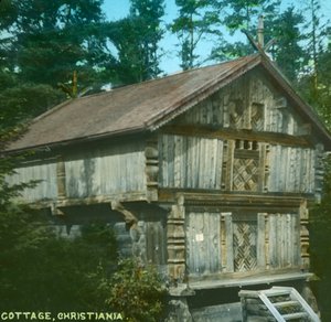 Gammelt sommerhus, Christiania, Oslo, Norge, slutningen af det 19.-begyndelsen af det 20. århundrede. af Unbekannt