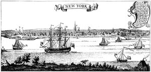 Gammel udsigt over New York, 1730 c1880 af Unbekannt