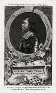 Oliver Cromwell, Lord Protector of England, 1750 af Unbekannt