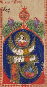 Om mantra indeholdende figurer af guddomme, 1800-tallet af Unbekannt