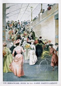 En søndag aften på Saint Lazare Station, 1901 af Unbekannt