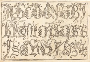 Ornamental alfabet, 14801490. af Unbekannt