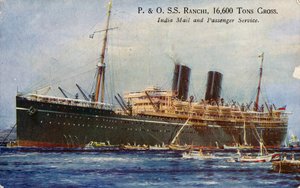 P. & O. S.S. Ranchi, 16.600 tons brutto, India Mail and Passenger Service, 1934. af Unbekannt