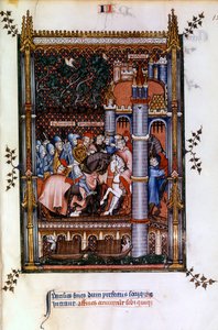 Hedenske præster byder Sisinnius velkommen ved portene til Paris, 1317 af Unbekannt