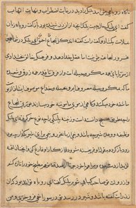 Side fra Tales of a Parrot Tuti-nama: tekstside, ca. 1560. af Unbekannt