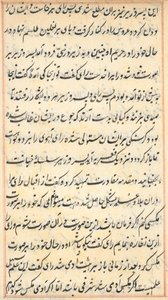 Side fra Tales of a Parrot Tuti-nama: tekstside, ca. 1560. af Unbekannt