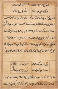 Side fra Tales of a Parrot Tuti-nama: tekstside, ca. 1560. af Unbekannt