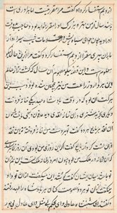 Side fra Tales of a Parrot Tuti-nama: tekstside, ca. 1560. af Unbekannt