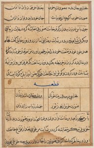 Side fra Tales of a Parrot Tuti-nama: tekstside, ca. 1560. af Unbekannt