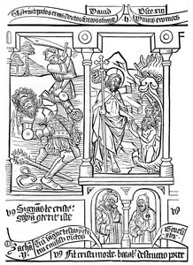 Side fra Biblia Pauperum, 1400-tallet, 1870 af Unbekannt