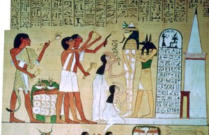Side fra Hunefers dødebog, fra Theben, Egypten, 19. dynasti, c1300 f.Kr. af Unbekannt