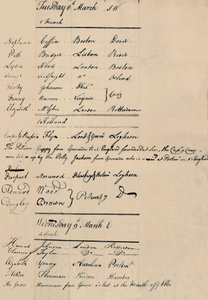 Side med bog om ankomst og tab i Lloyds, 1774, 1928 af Unbekannt