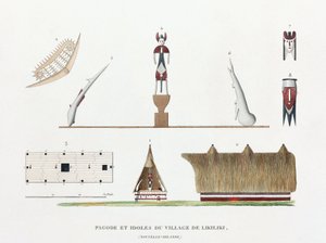 Pagode og idoler fra landsbyen Likiliki af Unbekannt