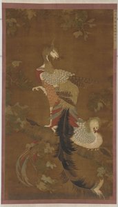 Par Føniks på et Paulownia-træ, Ming-dynastiet, 1500-tallet. af Unbekannt