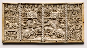 Panel fra en kiste med scener fra høviske romancer, ca. 1330-1350 eller senere. af Unbekannt
