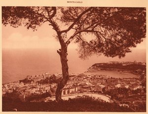 Panorama af Monte-Carlo taget fra Turbie Road, 1930. af Unbekannt