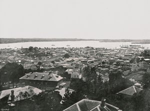 Panoramaudsigt fra bakkerne, Auckland, New Zealand, 1895. af Unbekannt