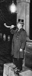 Panyer-mand blæser i et sølvmonteret oksehorn, Middle Temple Hall, London, 1926-1927 af Unbekannt