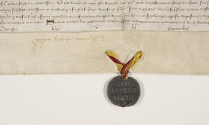 Pavelig Bull bekræfter charteret af biskop Henry Wardlaw, recto af Unbekannt