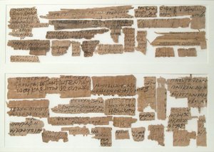 Papyri-fragmenter, koptisk, 7. århundrede. af Unbekannt