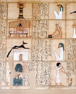 Papyrus, Balsamering, Anubis, oldægyptisk, c10. århundrede f.Kr af Unbekannt